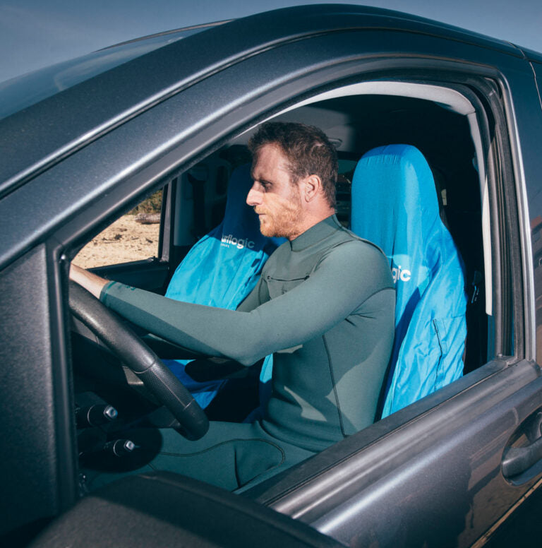 Surflogic Waterproof car seat cover Single - Black & Cyan - The SUP Store
